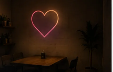 Open Heart projected on the wall in light