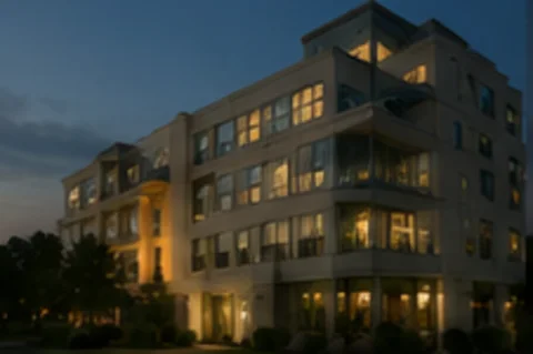 Blank wall before projection — Riverfront Suites