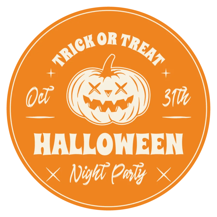 Happy Halloween gobo projection design with a pumpkin