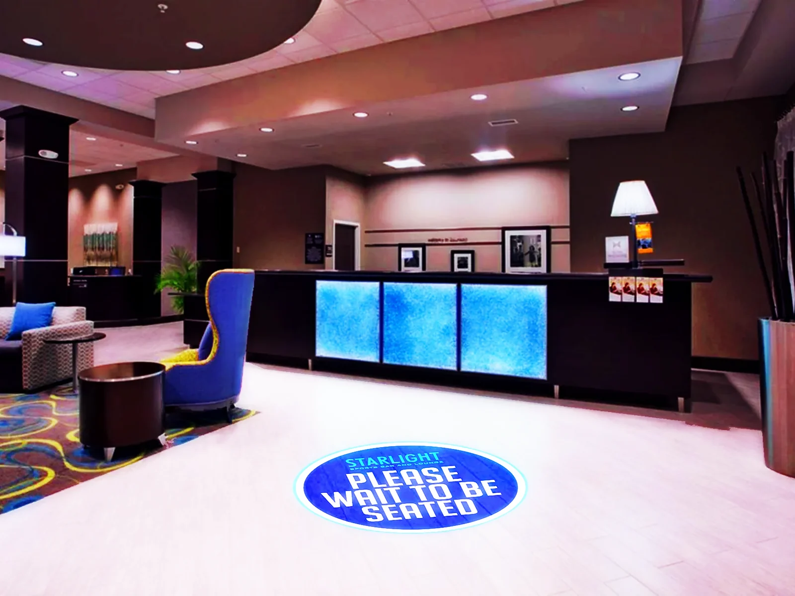 Brand the floor and guide every guest the moment they arrive