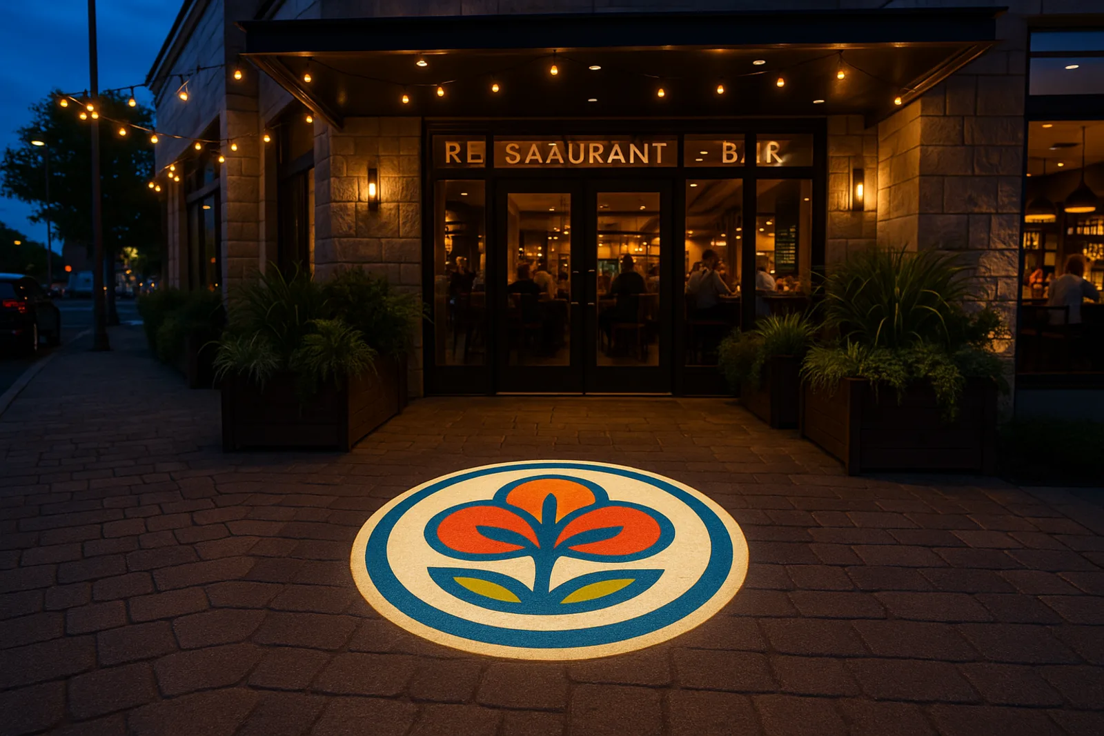 Restaurant & Bar Pack projection in use