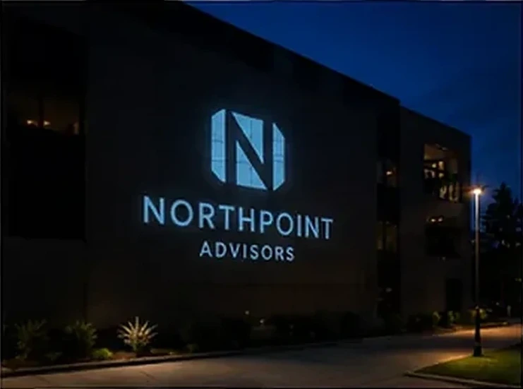 Golden mandala pattern projected on a warm-lit office lobby wall — Infinity Projectors