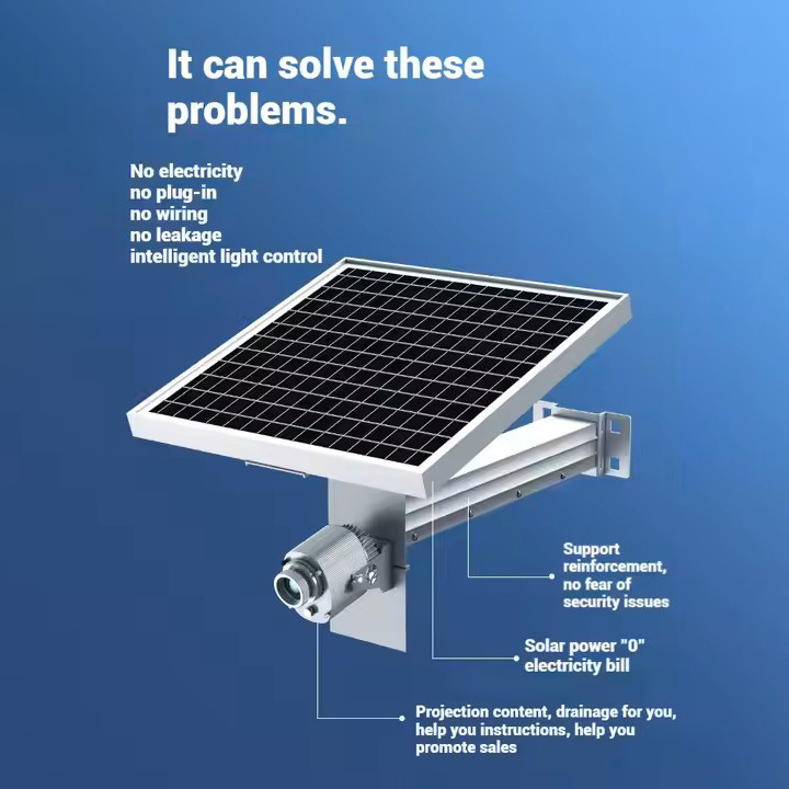 Solar-Powered Gobo Projector – Illuminate Anywhere, Plug-Free | 20W - 60W