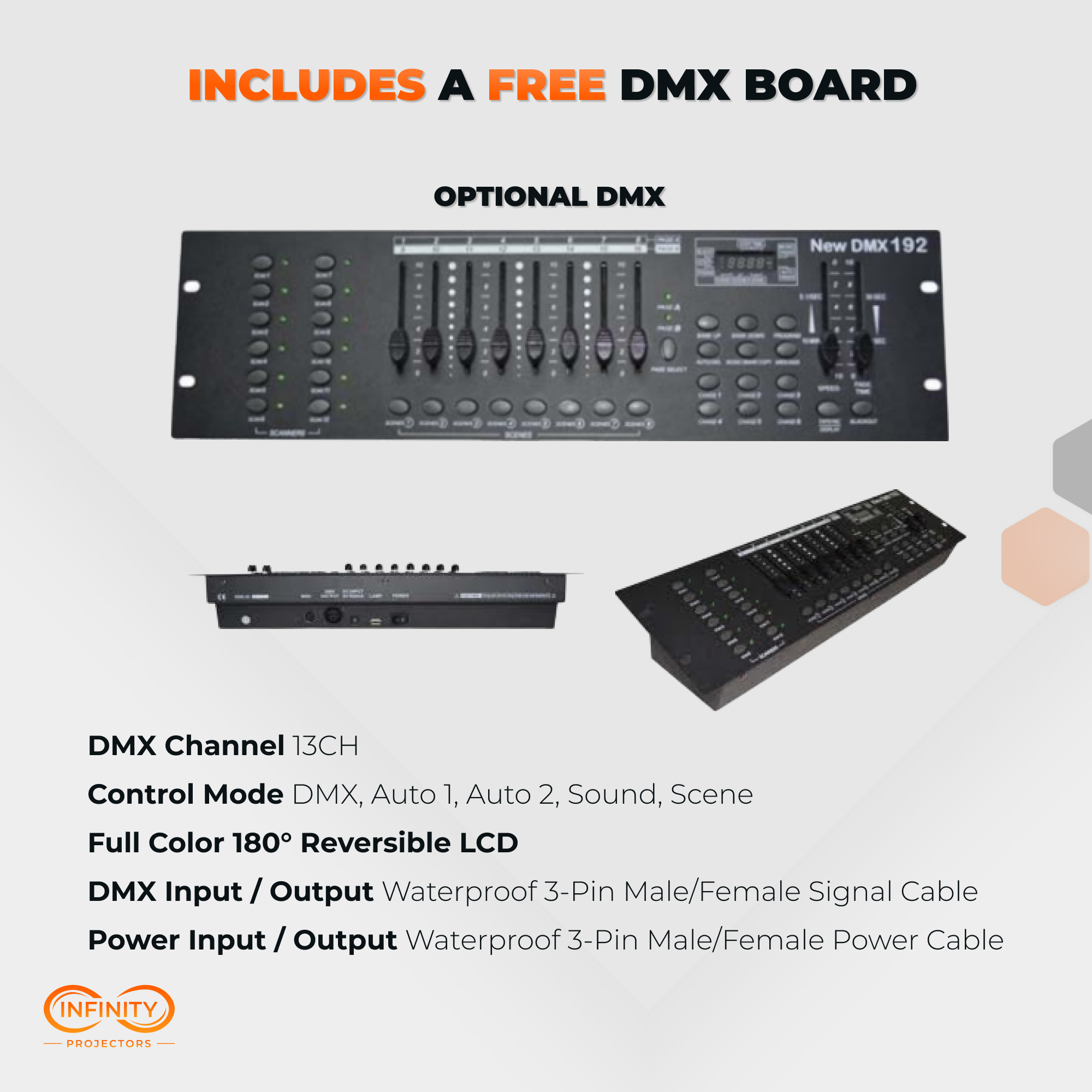 dmx board free with gobo projector