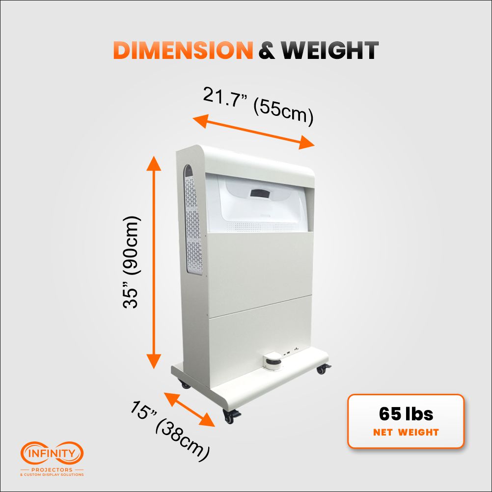 Infinity Mobile Laser Interactive Floor Projector Tower  35" and 47” - 4500 Lumens