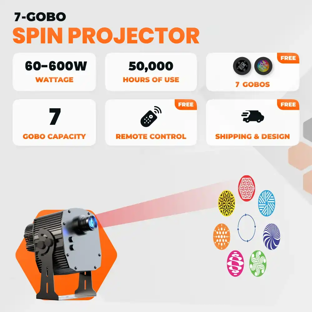 7 Gobo Spin Projector