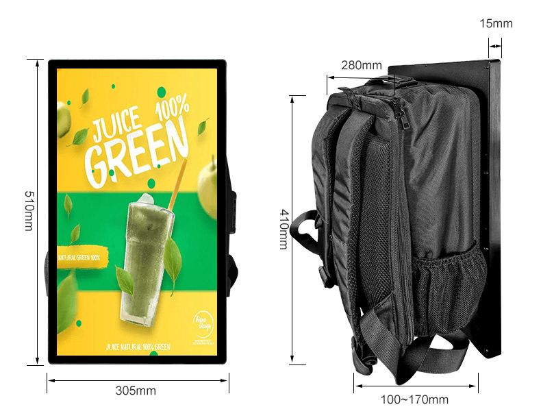 Mobile LED Video Backpacks | 21.5" & 27" Screen With Android