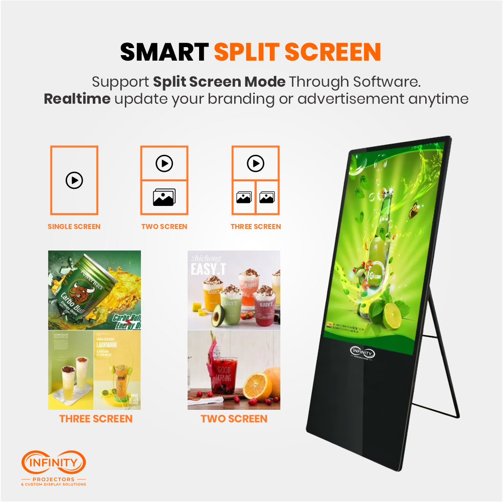 Foldable Digital Signage Displays 43"-55" Portable Video Screens