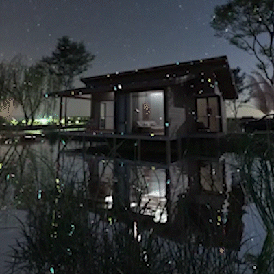 outdoor projector - entrance