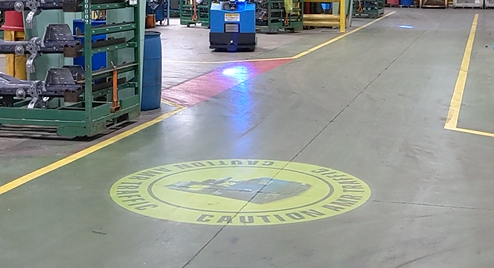 Industrial safety lines and projections